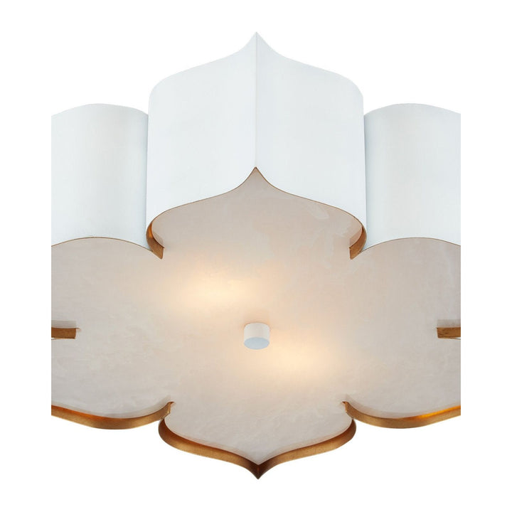 Grand Lotus White Flush Mount