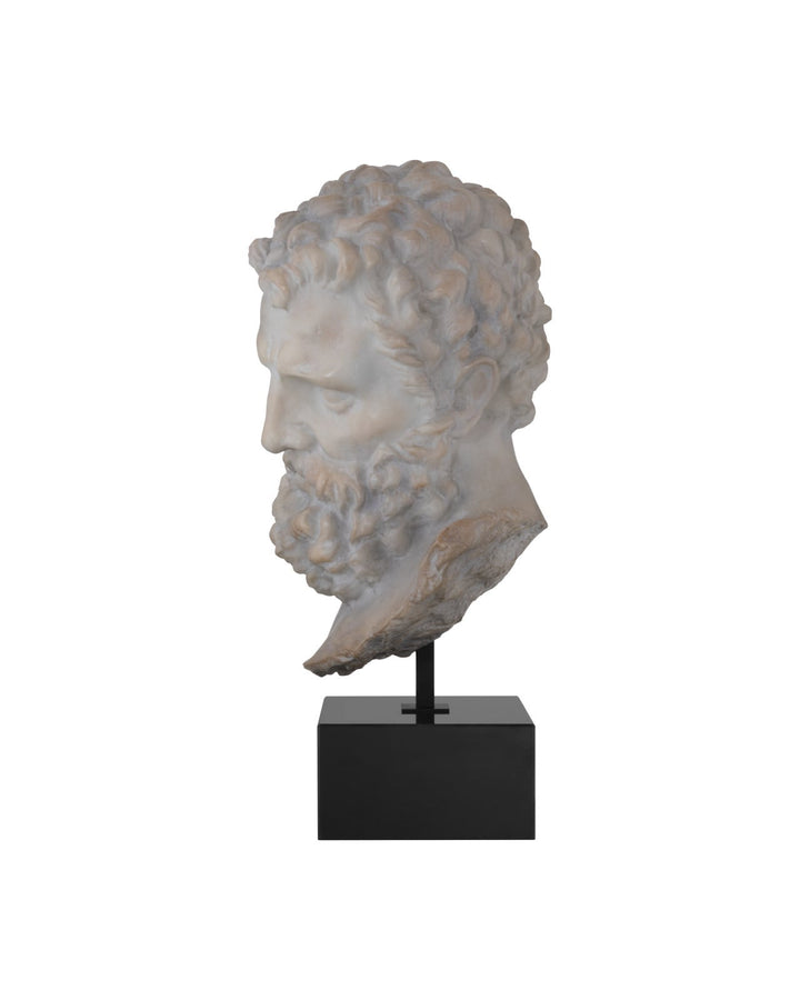 Decorative Objects Hercules Head on Metal Stand