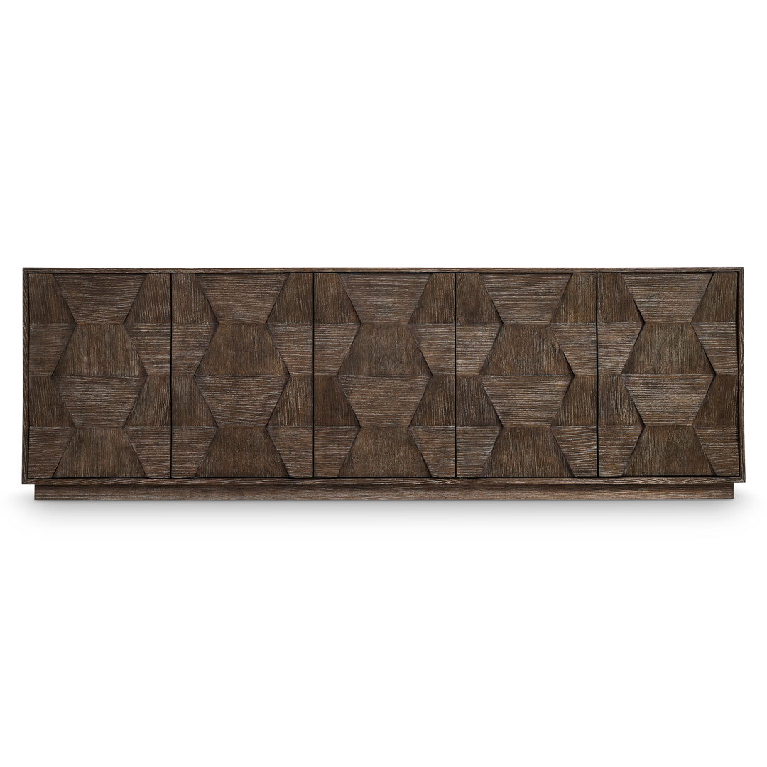 Linea Entertainment Console in Cerused Charcoal Finish