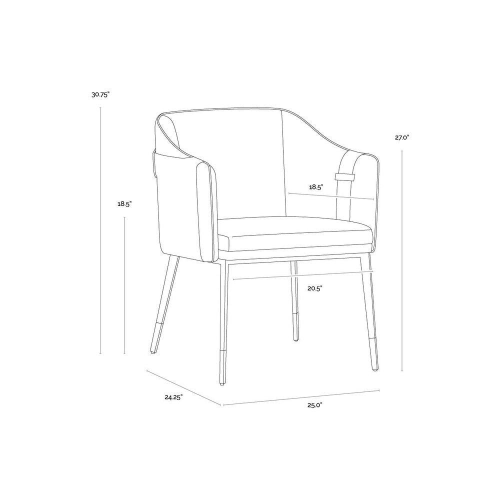 Carter Dining Armchair - Napa Black / Napa Cognac