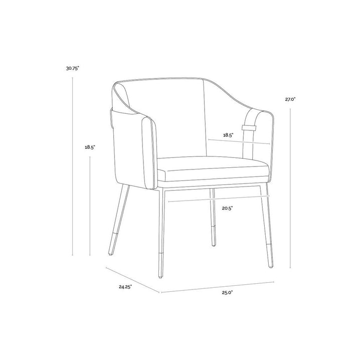 Carter Dining Armchair - Napa Black / Napa Cognac