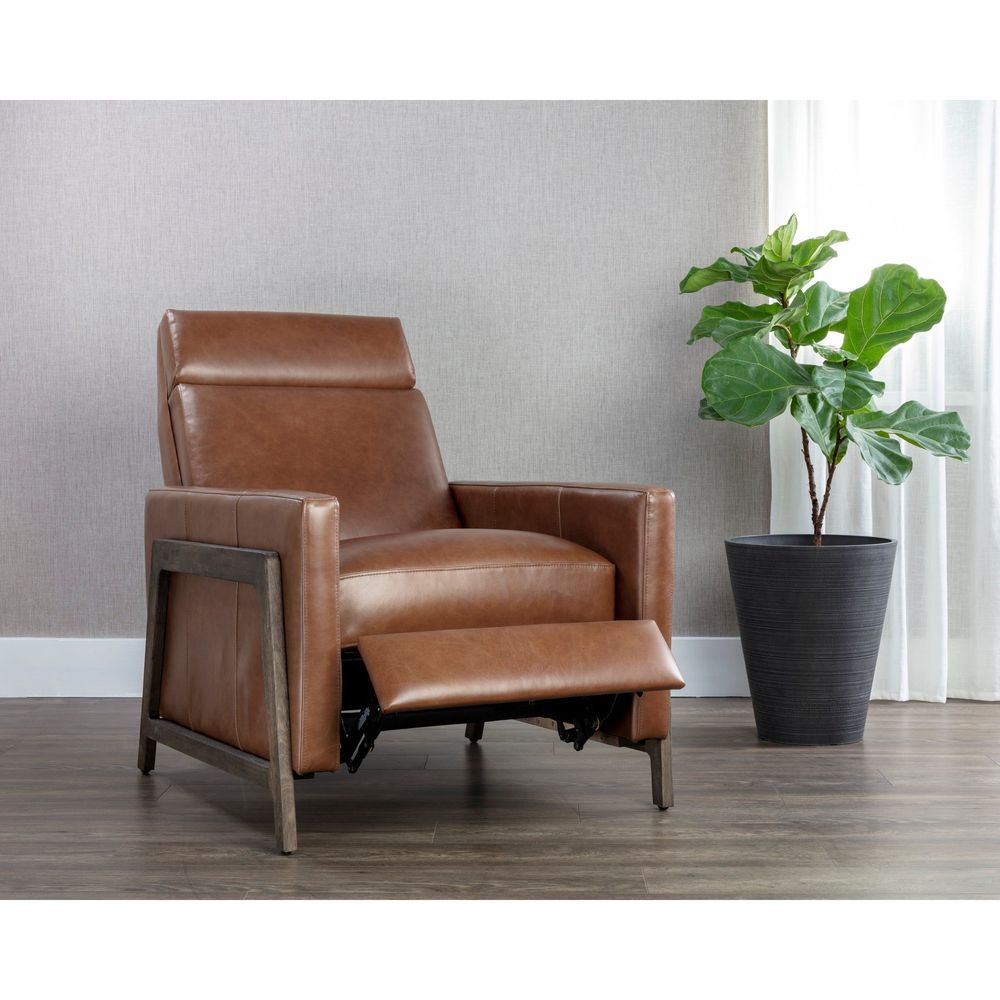 Lounge Chairs: Recliners Brandon Recliner - Shalimar Tobacco Leather