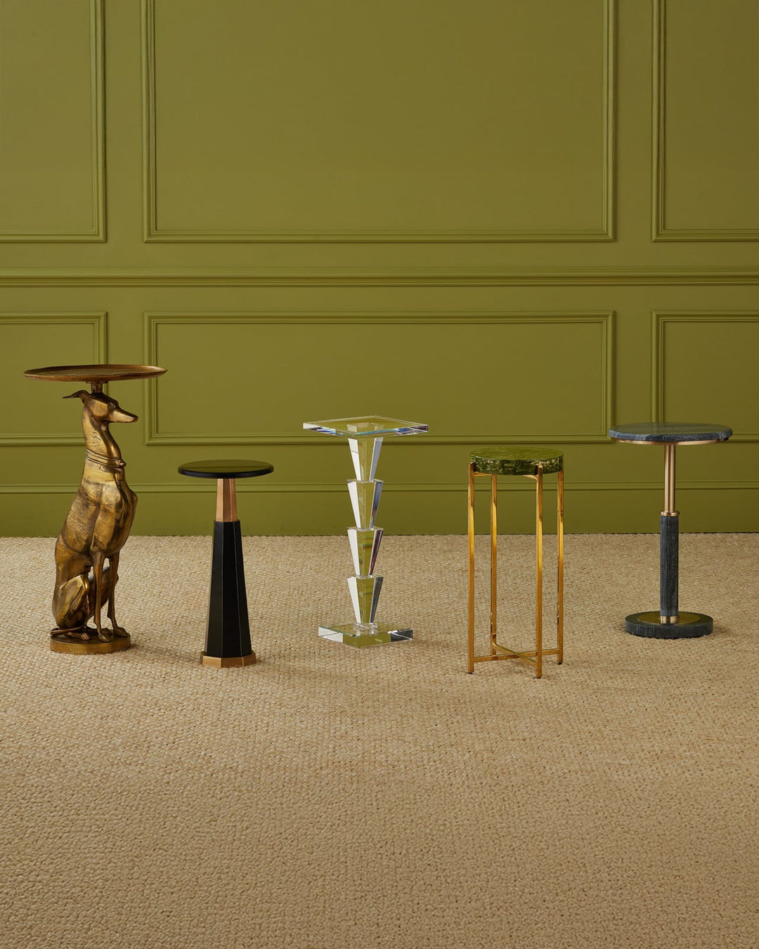 Side Tables Miles Black Marble Accent Table