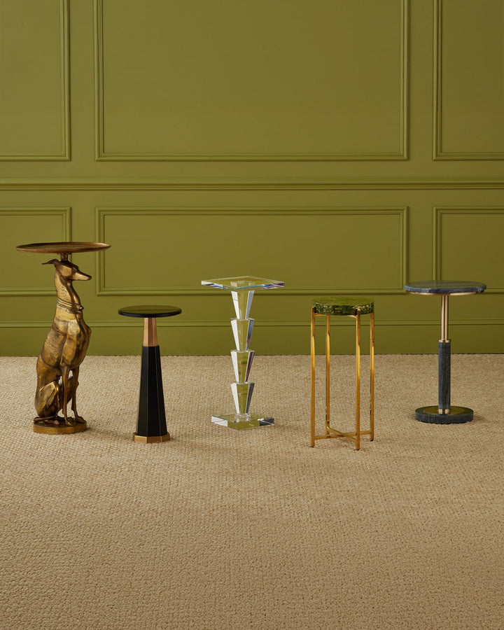 Side Tables Miles Black Marble Accent Table