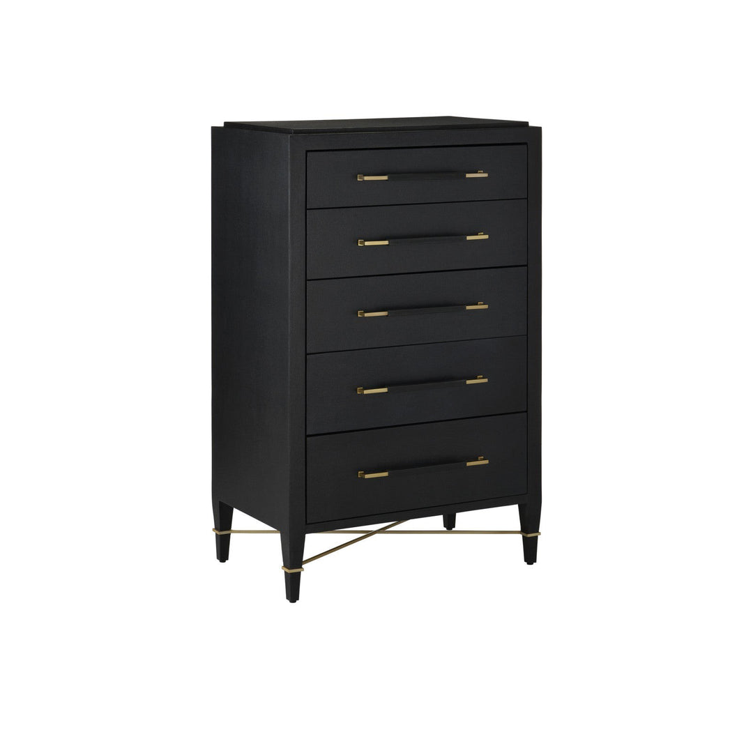 Verona Black Five-Drawer Chest