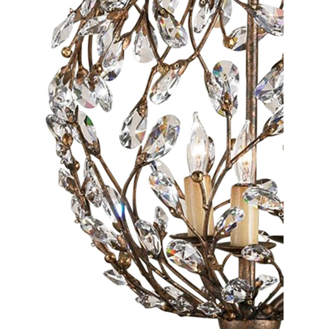 Crystal Bud Gold Orb Chandelier