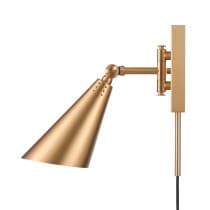 Whitmire 10.25'' High 1-Light Plug-In/Hardwire Sconce - Brushed Gold-Elk Home-ELK-EC89231/1-Wall Lighting-4-France and Son