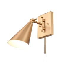 Whitmire 10.25'' High 1-Light Plug-In/Hardwire Sconce - Brushed Gold-Elk Home-ELK-EC89231/1-Wall Lighting-5-France and Son