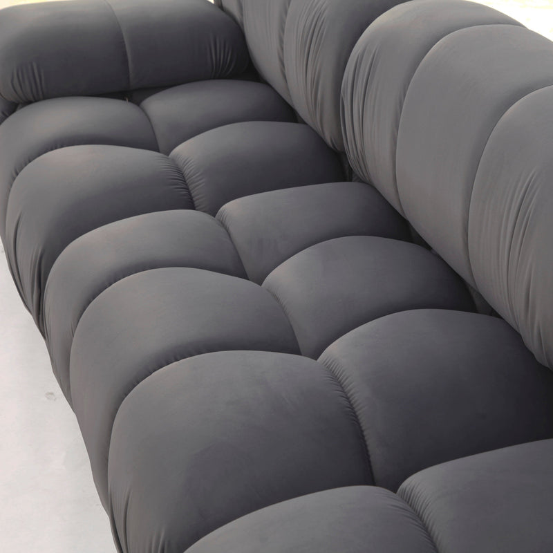 Bellini Sectional Sofa Set - Carbon Grey Velvet-France & Son-FYS0761LDGREY-FYS0761RDGREY-FYS762DGREY-Sectionals3 Piece Set-2-France and Son