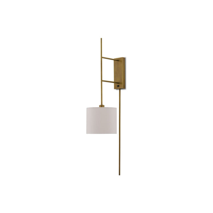 Savill Brass Wall Sconce, White Shade