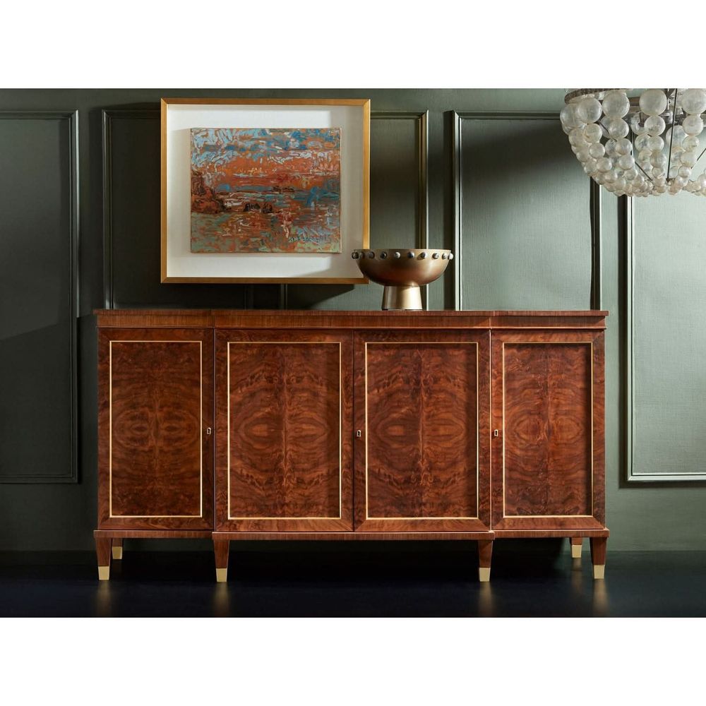 Sideboards & Credenzas Large Walnut Breakfront Cabinet