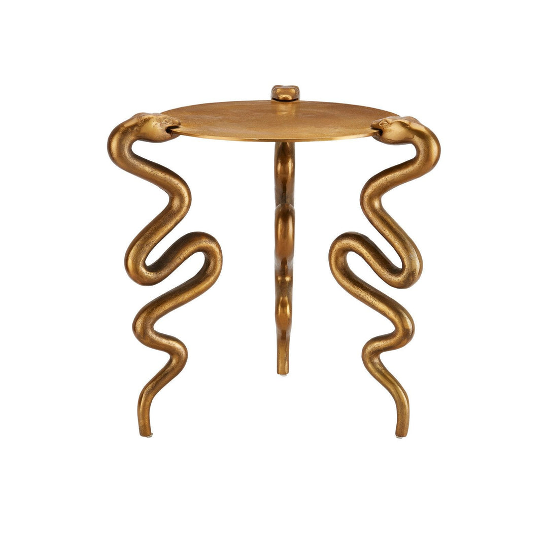 Serpent Brass Accent Table