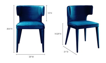Jennaya Dining Chair Teal-Moes-MOE-EH-1103-36-Dining Chairs-7-France and Son