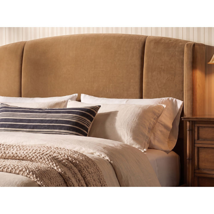 Harbor Queen Upholstered Bed Camel — Lakeside Sepia