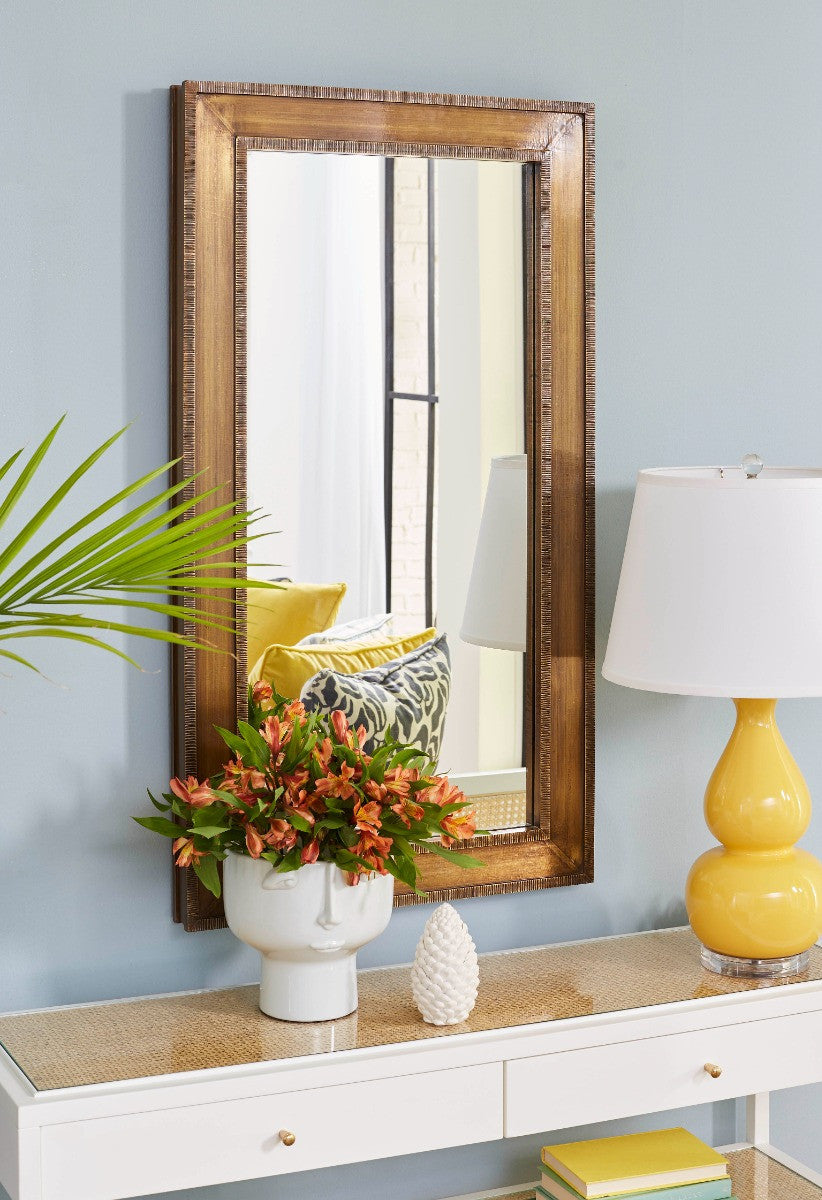 Ellen Small Mirror, Antique Brass