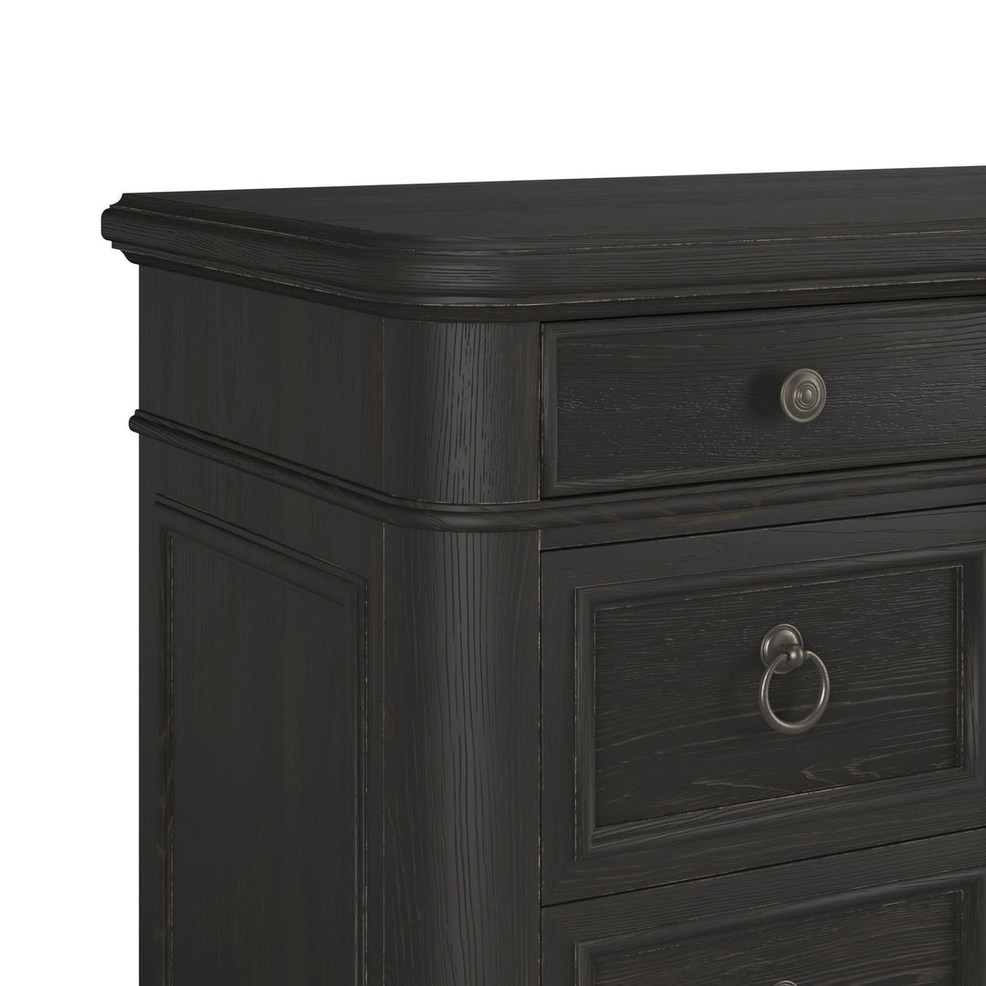 Atrium 12 Drawer Dresser — hand rubbed black with undertones of brown