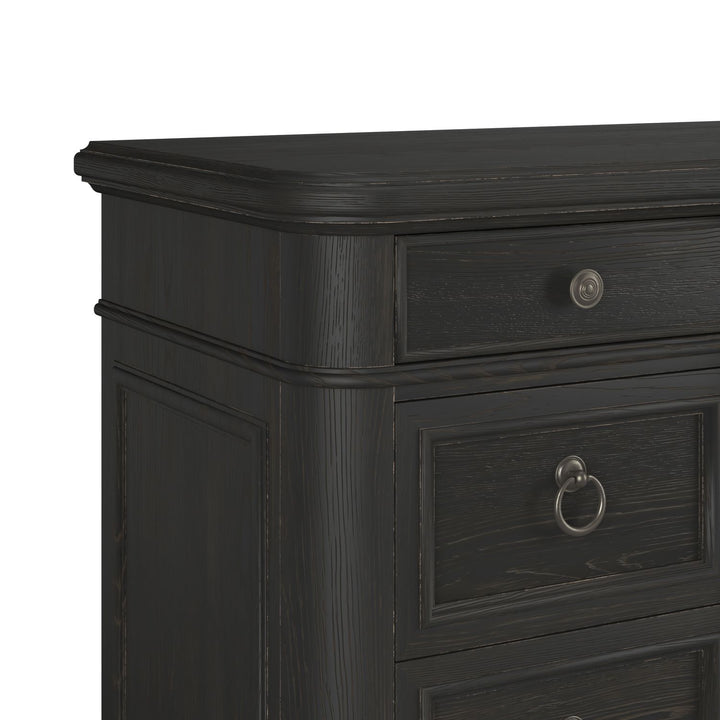 Atrium 12 Drawer Dresser — hand rubbed black with undertones of brown