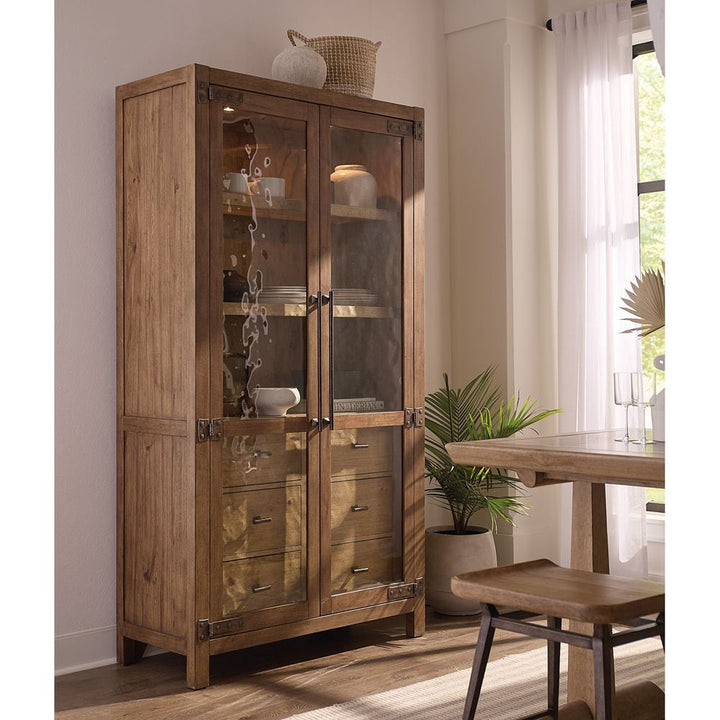 Cabinets & Curios Vineyard Row Display Cabinet - Dark Wood