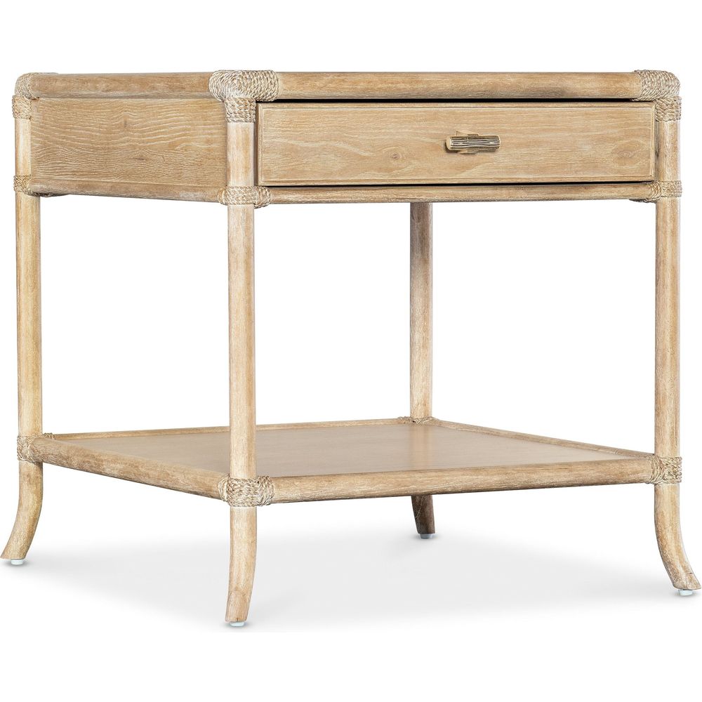 Retreat Pole Rattan End Table - Light Wood