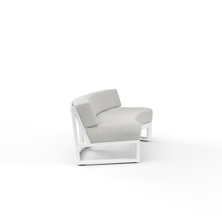 Outdoor Sofas and Sectionals Newport Curved Sofa in Cast Silver, No Welt