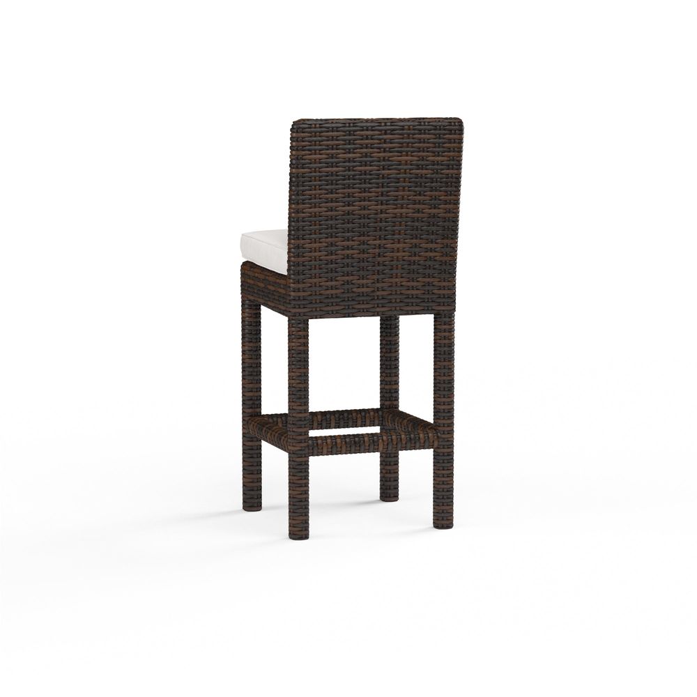 Outdoor Bar Stools Montecito Barstool in Canvas Flax w/ Self Welt