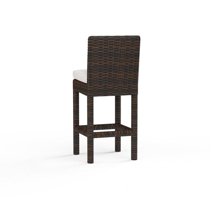 Outdoor Bar Stools Montecito Barstool in Canvas Flax w/ Self Welt