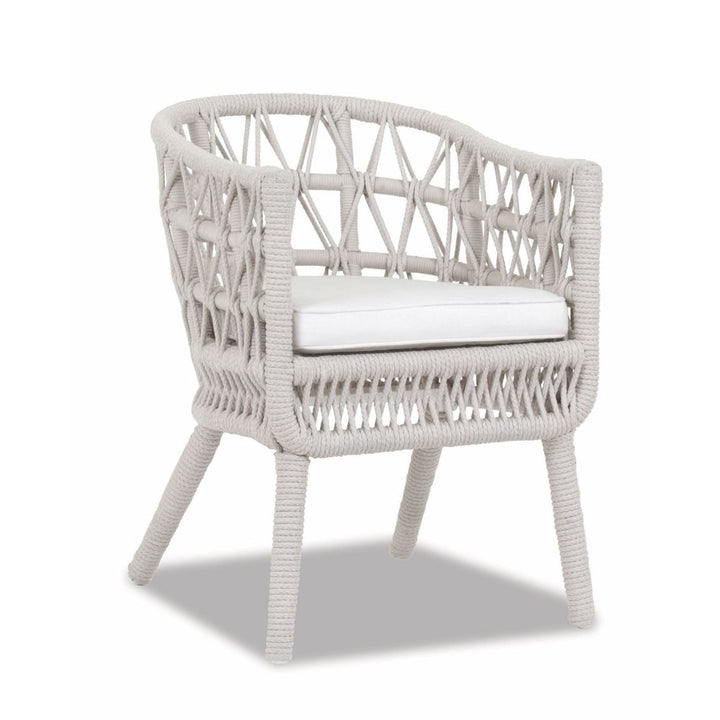Outdoor Dining Chairs Dana Rope Dining Chair in Linen Canvas w/ Self Welt