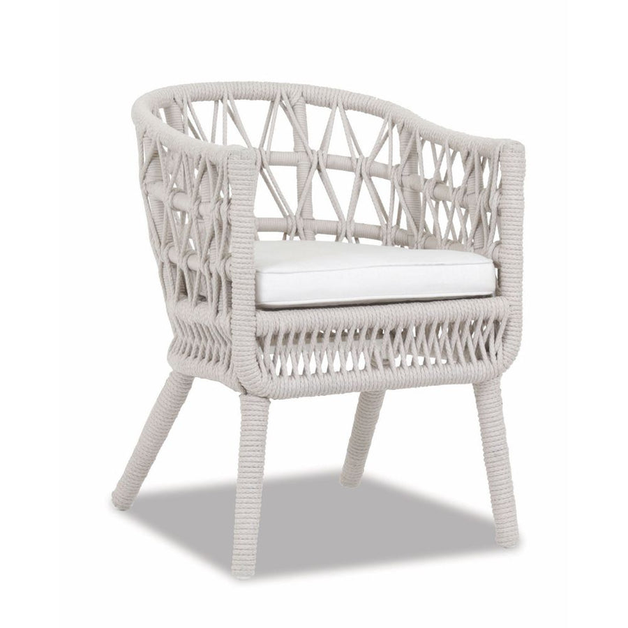 Outdoor Dining Chairs Dana Rope Dining Chair in Linen Canvas w/ Self Welt