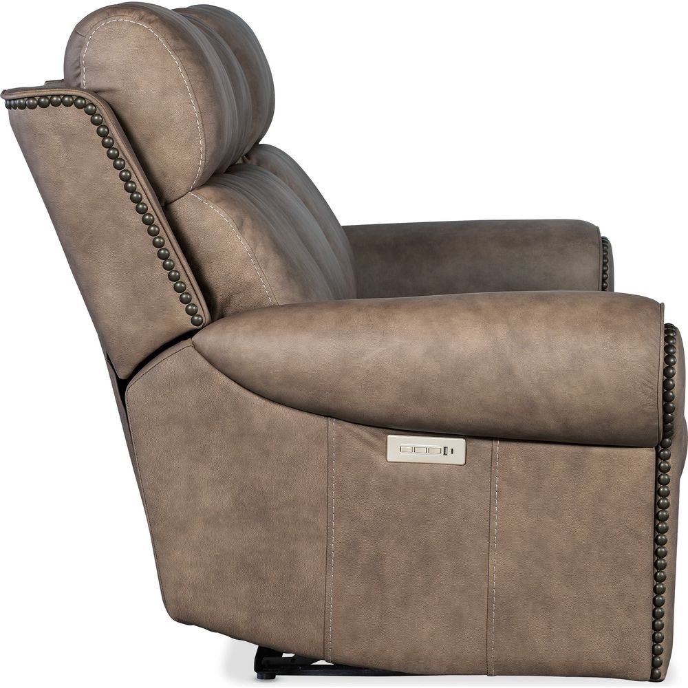 Duncan Power Sofa with Power Headrest & Lumbar - Brown