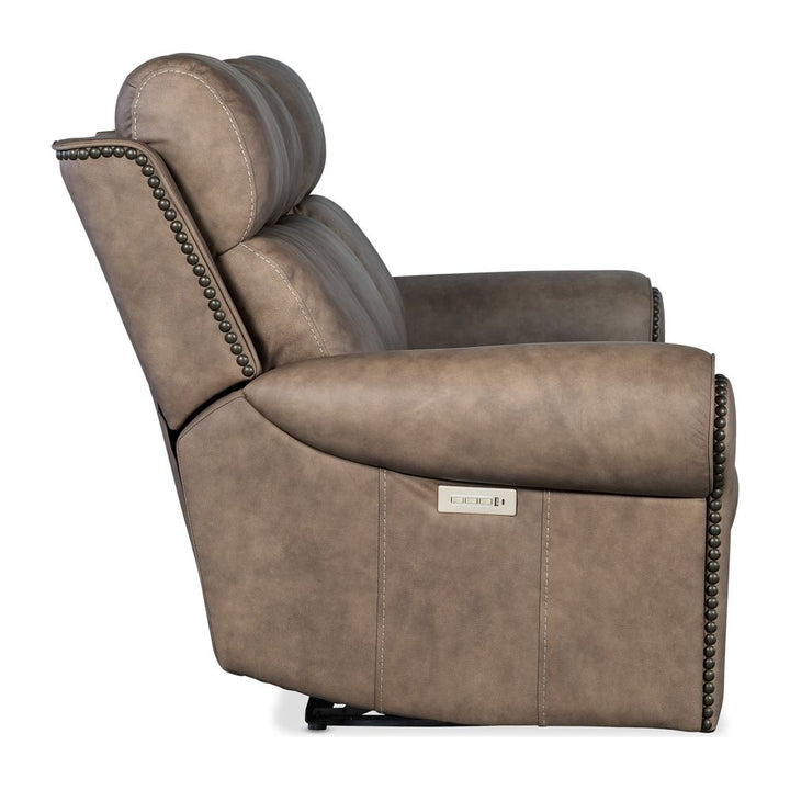 Summit Power Sofa with Power Headrest & Lumbar - Brown