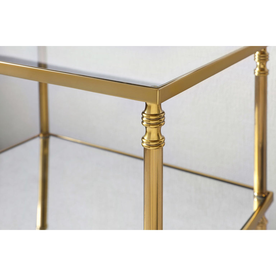 Brass Side Table With Stretcher