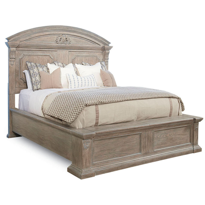 Arch Salvage King Chambers Panel Bed - Brown, Grey