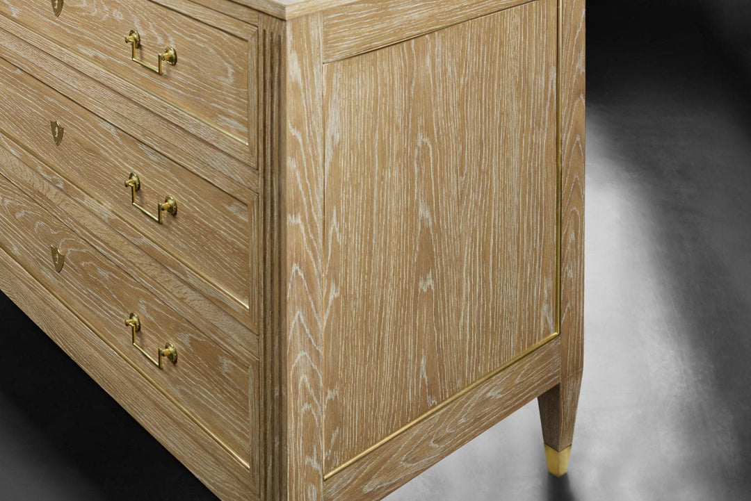 French Three Drawer Commode-Oak