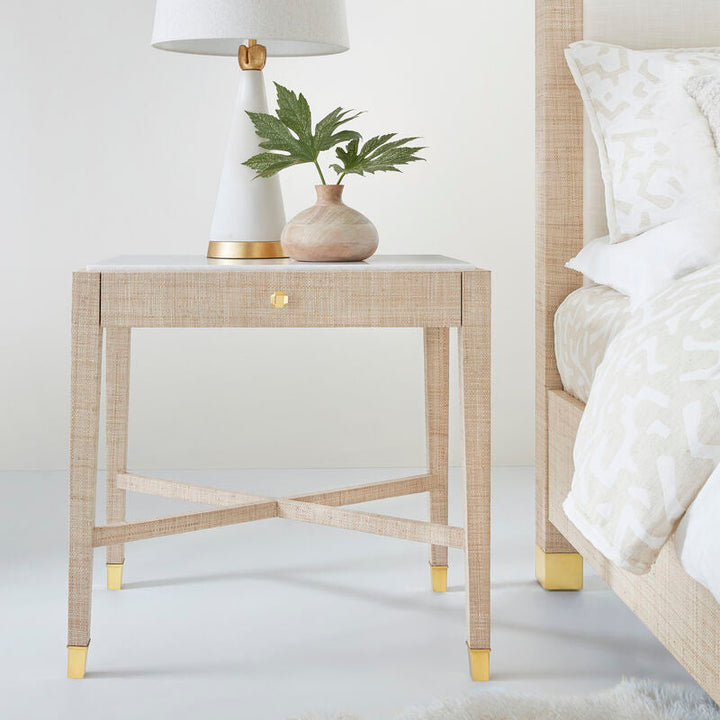 Nightstands Palmetto Raffia Bedside Table