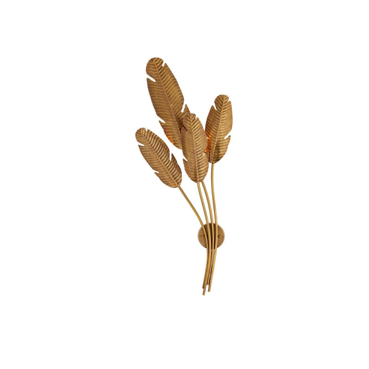 Tropical Brass Multi-Leaf Wall Sconce