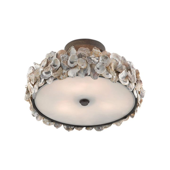 Oyster Shell Semi-Flush Mount