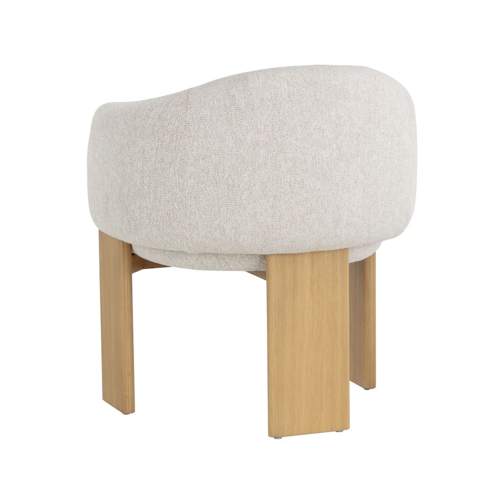 Dining Chairs Trine Dining Armchair - Rustic Oak - Dove Cream