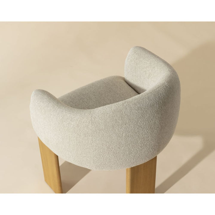 Trine Dining Armchair - Rustic Oak - Dove Cream