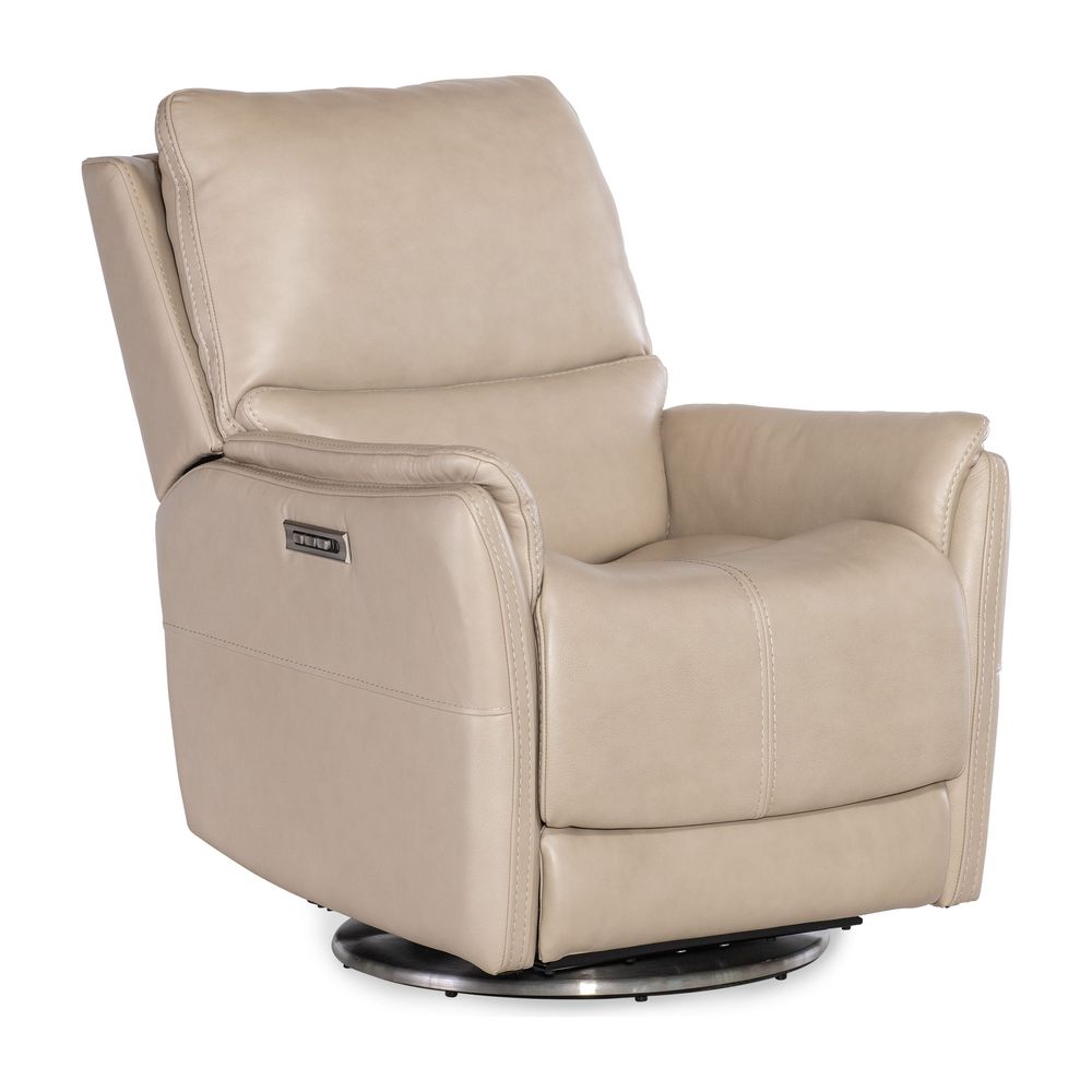 Nocturne Zero Gravity Swivel with Power Headrest & Lumbar - Beige