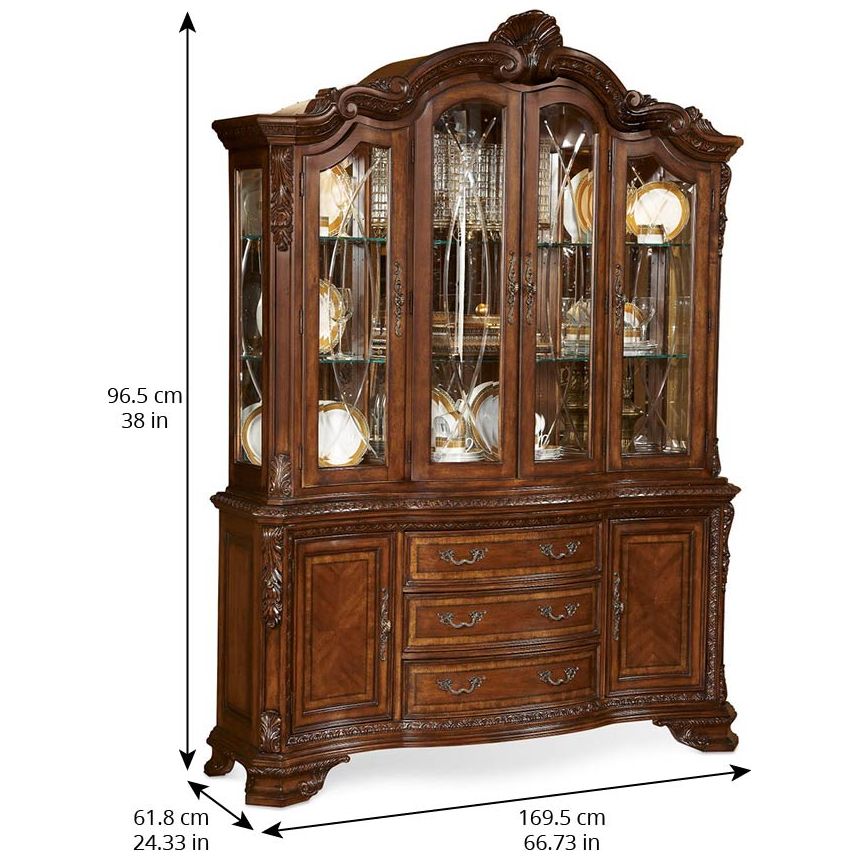 Old World China Cabinet - Brown