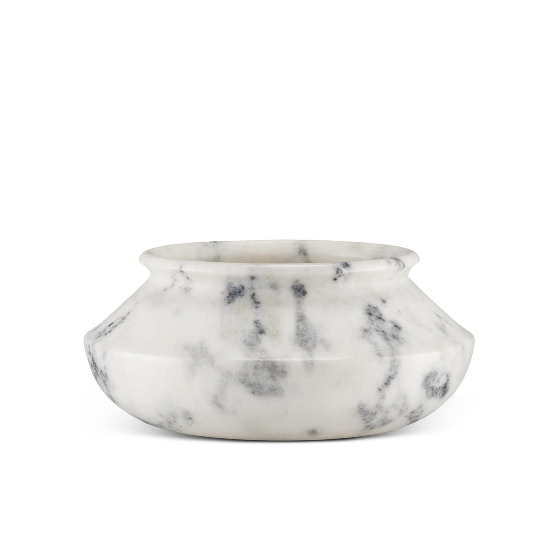 Punto Large White Marble Bowl