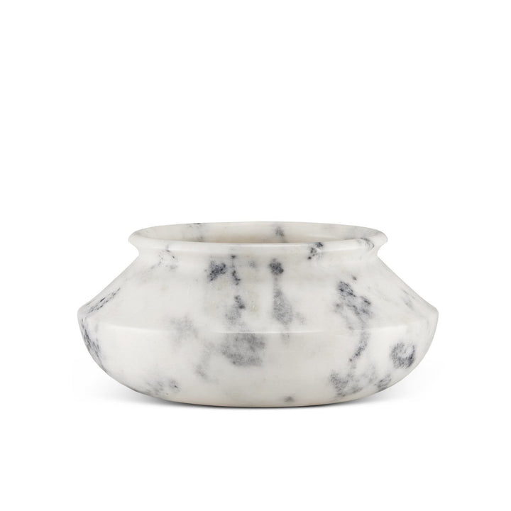 Punto Large White Marble Bowl