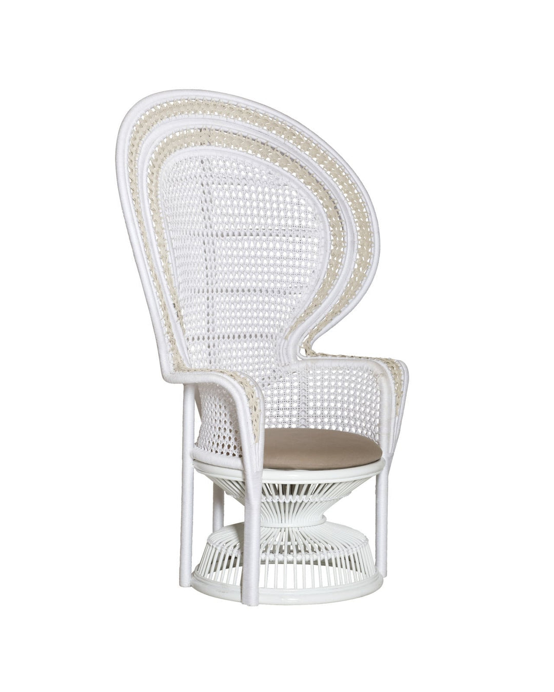 Lounge Chairs Emanuelle White Armchair, Linho Sand