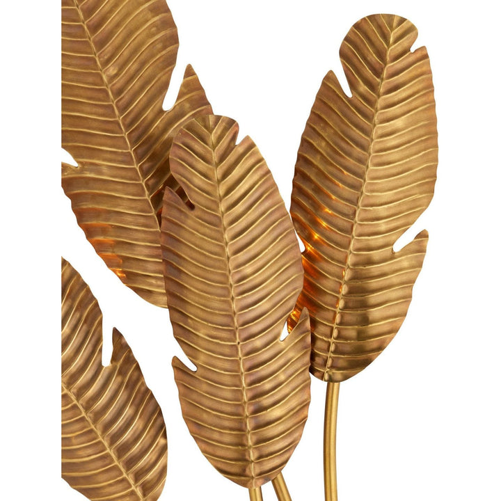 Tropical Brass Multi-Leaf Wall Sconce