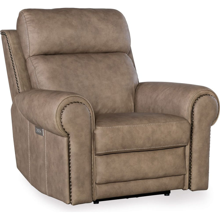 Lounge Chairs: Recliners Duncan Power Recliner with Power Headrest & Lumbar - Brown