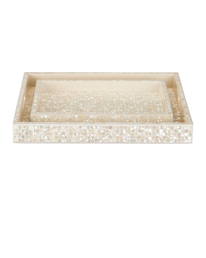 Serveware: Trays Gerri Dot Mother of Pearl Tray Set of 2
