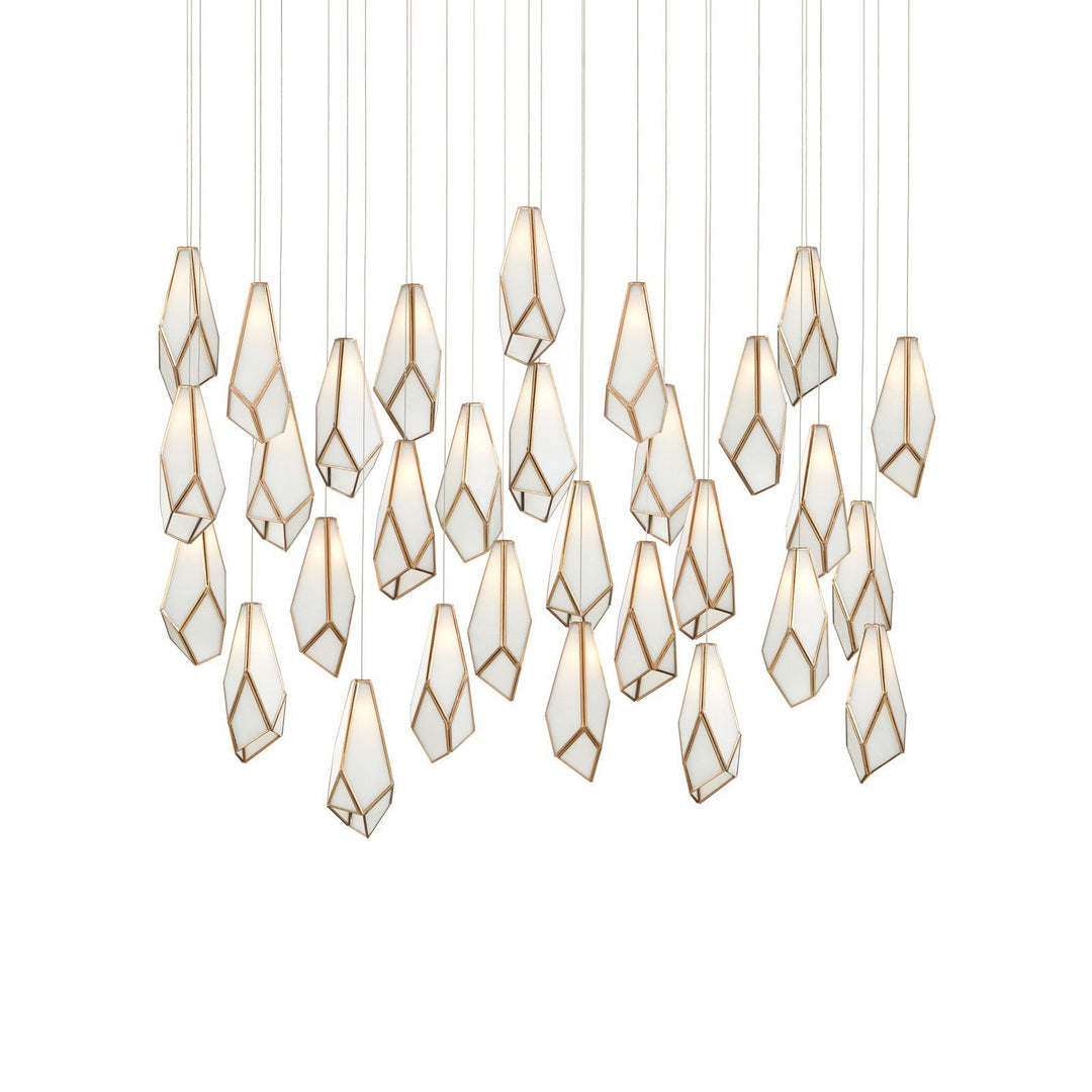 Glace White 30-Light Linear Multi-Drop Pendant