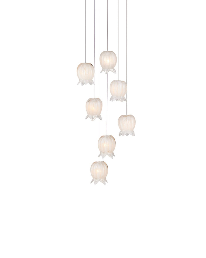 Pendants:Multi Polpo White 7-Light Round Multi-Drop Pendant