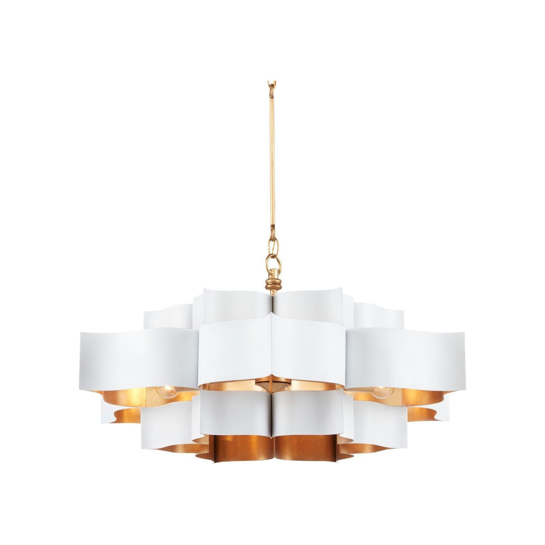 Grand Lotus Large White Chandelier