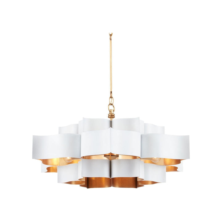 Grand Lotus Large White Chandelier